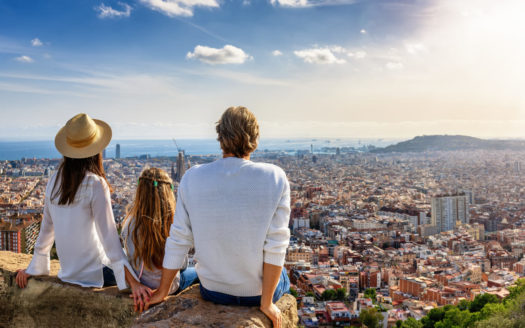 Die Skyline von Barcelona.